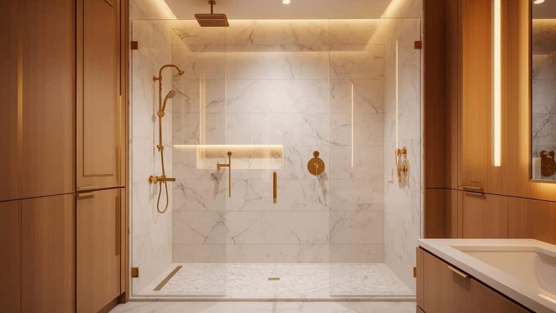 Luxury bathroom remodel by Torres Remodeling